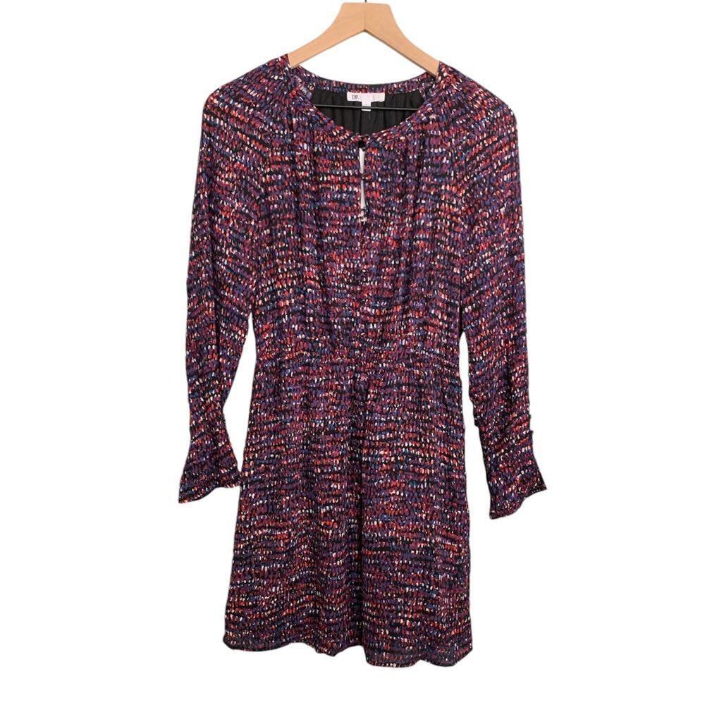 NWT DR2 Daniel Rain multi color long sleeve mini Dress. Size Small